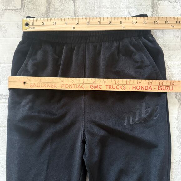Nike Sportswear Black Anthracite Fuzzy Jersey Knit Slim Fit Girls Joggers Sz M - Picture 8 of 10